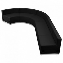 MFO Inspiration Collection Black Leather Reception Configuration, 5 Pieces