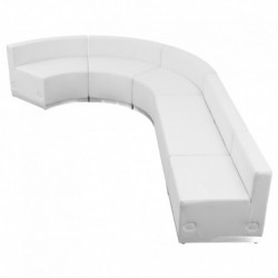 MFO Inspiration Collection White Leather Reception Configuration, 5 Pieces