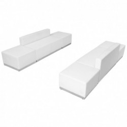 MFO Inspiration Collection White Leather Reception Configuration, 6 Pieces