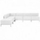 MFO Immaculate Collection White Leather Sectional Configuration, 6 Pieces