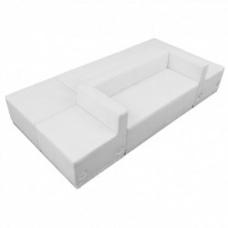 MFO Inspiration Collection White Leather Reception Configuration, 6 Pieces