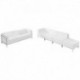 MFO Immaculate Collection White Leather Sofa & Lounge Chair Set, 5 Pieces