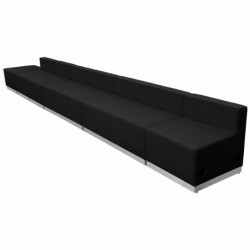 MFO Inspiration Collection Black Leather Reception Configuration, 6 Pieces