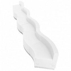 MFO Inspiration Collection White Leather Reception Configuration, 7 Pieces