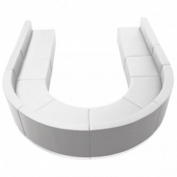 MFO Inspiration Collection White Leather Reception Configuration, 8 Pieces