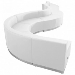 MFO Inspiration Collection White Leather Reception Configuration, 9 Pieces