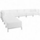 MFO Immaculate Collection White Leather Sectional Configuration, 9 Pieces