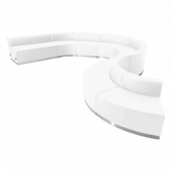 MFO Inspiration Collection White Leather Reception Configuration, 9 Pieces