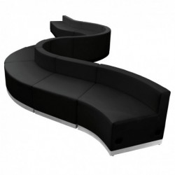 MFO Inspiration Collection Black Leather Reception Configuration, 10 Pieces