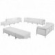 MFO Immaculate Collection White Leather Sofa, Lounge & Ottoman Set, 12 Pieces