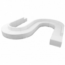 MFO Inspiration Collection White Leather Reception Configuration, 15 Pieces