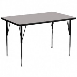MFO 36''W x 72''L Rectangular Activity Table with 1.25'' Thick H.P. Grey Laminate Top and Standard Height Adj. Legs