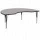 MFO 48''W x 72''L Kidney Shaped Activity Table with 1.25'' Thick H.P. Grey Laminate Top and Height Adj. Pre-School Legs