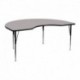 MFO 48''W x 72''L Kidney Shaped Activity Table with 1.25'' Thick H.P. Grey Laminate Top and Standard Height Adj. Legs