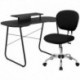MFO Black Computer Desk with Monitor Platform and Mesh Chair