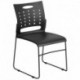 MFO Princeton Collection 881 lb. Capacity Black Sled Base Stack Chair with Air-Vent Back