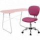 MFO Pink Computer Desk and Mesh Chair