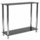 MFO Oxford Collection Black Glass Console Table with Shelves and Stainless Steel Frame