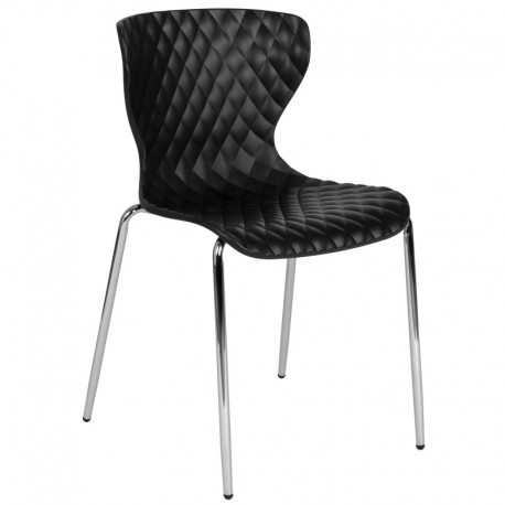 MFO Diana Collection Contemporary Design Black Plastic Stack Chair