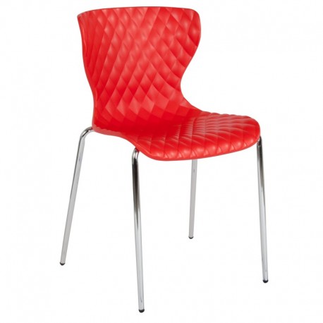 MFO Diana Collection Contemporary Design Red Plastic Stack Chair