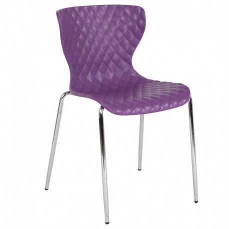 MFO Diana Collection Contemporary Design Purple Plastic Stack Chair