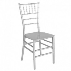 MFO Princeton Collection Silver Resin Stacking Chiavari Chair