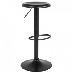 MFO Venice Collection Adjustable Height Retro Barstool in Black Finish