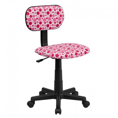 MFO Pink Dot Printed Swivel Task Office Chair