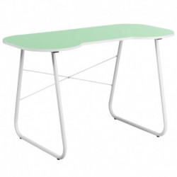 MFO Green Computer Desk with White Frame