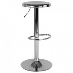 MFO Venice Collection Adjustable Height Retro Barstool in Chrome Finish