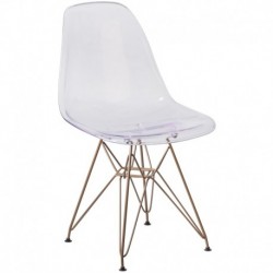 MFO Diana Collection Phantom Chair with Gold Metal Base
