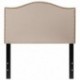 MFO Penelope Collection Twin Size Headboard with Accent Nail Trim in Beige Fabric