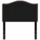 MFO Penelope Collection Twin Size Headboard with Accent Nail Trim in Black Fabric