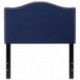 MFO Penelope Collection Twin Size Headboard with Accent Nail Trim in Navy Fabric