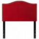 MFO Penelope Collection Twin Size Headboard with Accent Nail Trim in Red Fabric