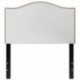 MFO Penelope Collection Twin Size Headboard with Accent Nail Trim in White Fabric