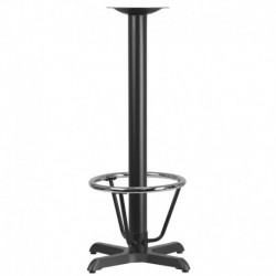 MFO 22'' x 22'' Restaurant Table X-Base with 3'' Dia. Bar Height Column and Foot Ring