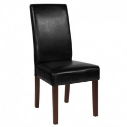 MFO Clementine Collection Black Leather Parsons Chair