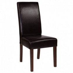 MFO Clementine Collection Brown Leather Parsons Chair