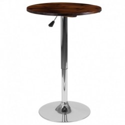 MFO 23.5'' Round Adjustable Height Rustic Pine Wood Table (Adjustable Range 26.25'' - 35.5'')