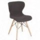 MFO Oxford Collection Contemporary Upholstered Chair with Wooden Legs in Dark Gray Fabric