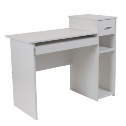 MFO Princeton Collection White Computer Desk with Shelves and Drawer