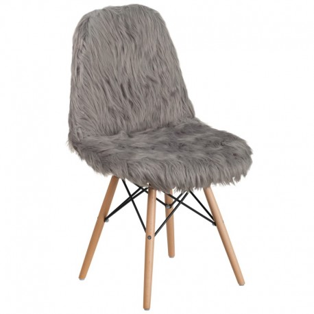 MFO Shaggy Dog Charcoal Gray Accent Chair