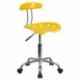 MFO Vibrant Orange-Yellow and Chrome Computer Task Chair with Tractor Seat