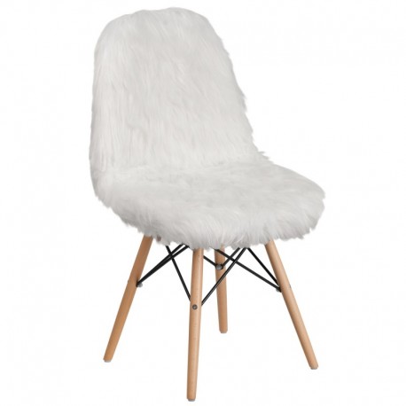 MFO Shaggy Dog White Accent Chair