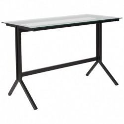 MFO Stanford Collection Glass Computer Desk with Black Metal Frame