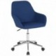 MFO Colette Collection Mid-Back Chair in Blue Fabric