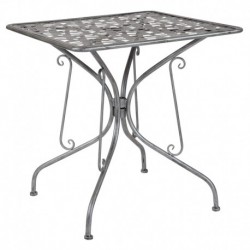MFO Agathe Collection 27.5" Square Antique Silver Indoor-Outdoor Steel Patio Table