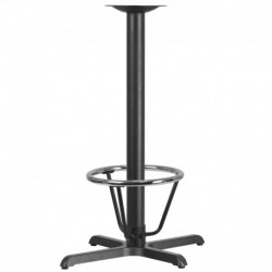 MFO 22'' x 30'' Restaurant Table X-Base with 3'' Dia. Bar Height Column and Foot Ring