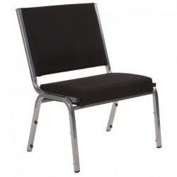 MFO Princeton 1500 lb. Rated Black Antimicrobial Fabric Churchillatric Chair with Silver Vein Frame